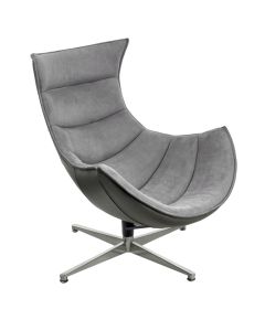 Кресло LOBSTER CHAIR серый искусственная замша, серый
