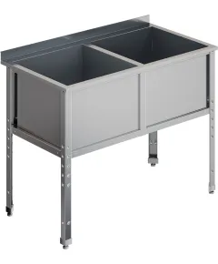 Ванна двухсекционная с бортом RESTOINOX ВМС-2/4-Б-ЭН