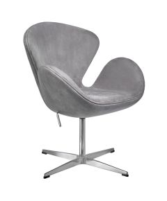 Кресло SWAN STYLE CHAIR серый, искусственная замша
