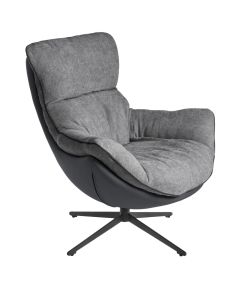 Кресло HUG тёмно-серый, экокожа, шенилл