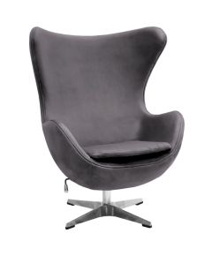 Кресло EGG STYLE CHAIR тёмно-серый, искусственная замша