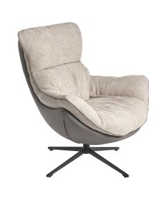 Кресло HUG светло-серый, экокожа, шенилл