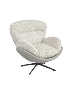 Кресло BLISS серый, экокожа, шенилл