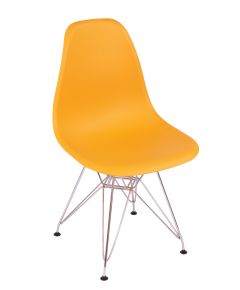 Стул Eames желтый, опора металл