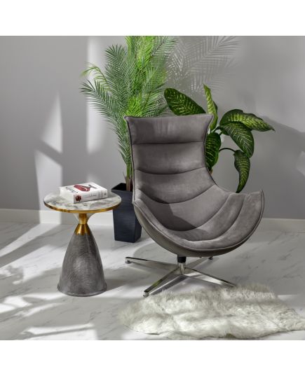 Кресло LOBSTER CHAIR серый искусственная замша, серый, изображение 2
