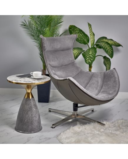 Кресло LOBSTER CHAIR серый искусственная замша, серый, изображение 12