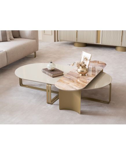 Стол журнальный Массимо овальный в комплекте 2 шт. (massimo-09) Бежевый, изображение 6