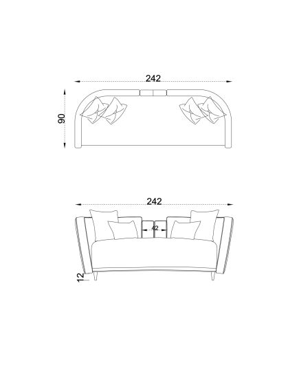 Диван 3-х местный Порто 242 см (porto-01) Серый, изображение 3