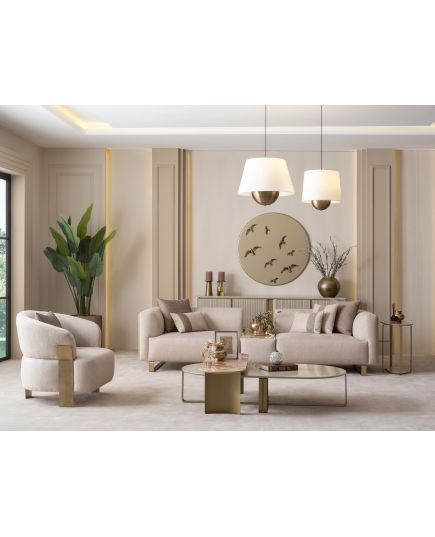 Стол журнальный Массимо овальный в комплекте 2 шт. (massimo-09) Бежевый, изображение 12