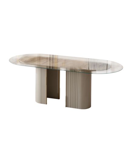 Стол обеденный Массимо 180 см стекло (massimo-03) Бежевый