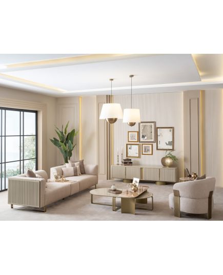 Стол журнальный Массимо овальный в комплекте 2 шт. (massimo-09) Бежевый, изображение 7