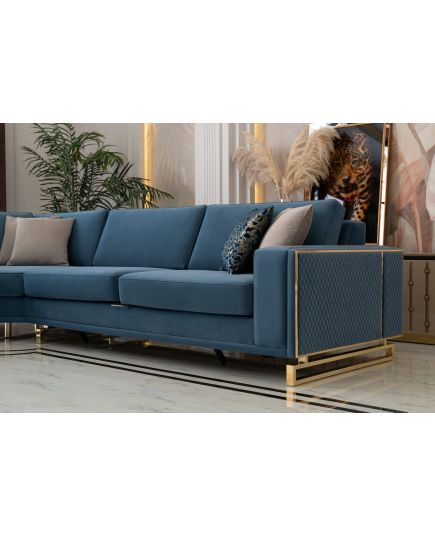 Диван угловой Пафлагония 302 (paphlagonia-03) Синий, изображение 7