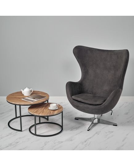 Кресло EGG STYLE CHAIR графит, искусственная замша, изображение 7