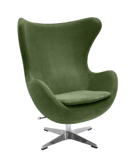 Кресло EGG STYLE CHAIR зеленый, искусственная замша