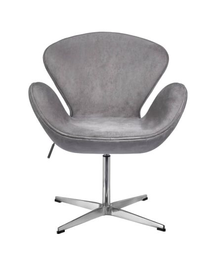 Кресло SWAN STYLE CHAIR серый, искусственная замша, изображение 4