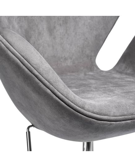 Кресло SWAN STYLE CHAIR серый, искусственная замша, изображение 8
