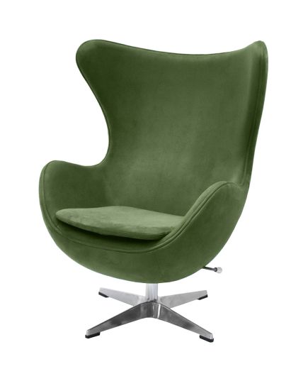 Кресло EGG STYLE CHAIR зеленый, искусственная замша, изображение 3