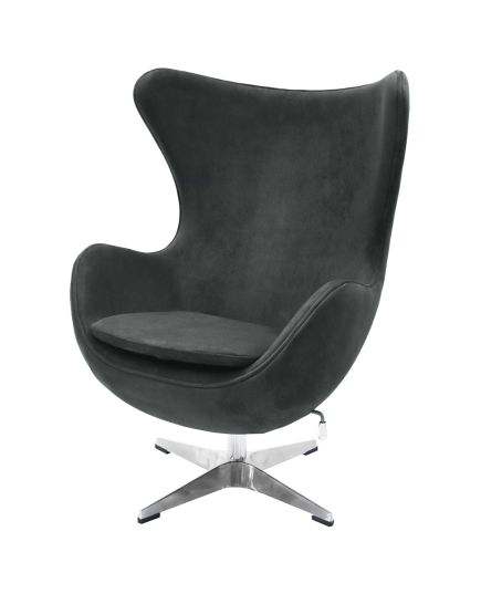 Кресло EGG STYLE CHAIR графит, искусственная замша