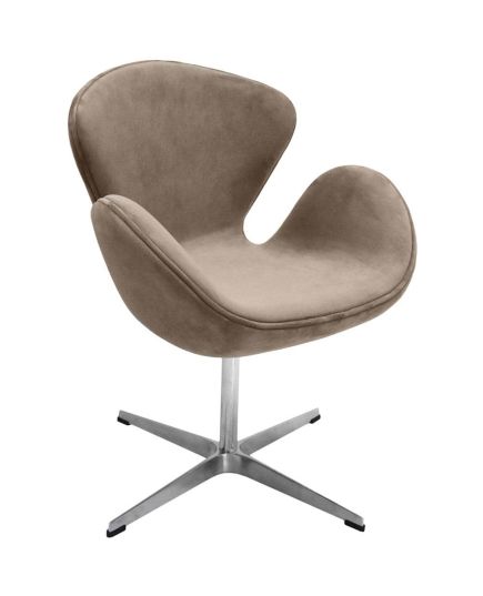 Кресло SWAN STYLE CHAIR, бежевый, искусственная замша