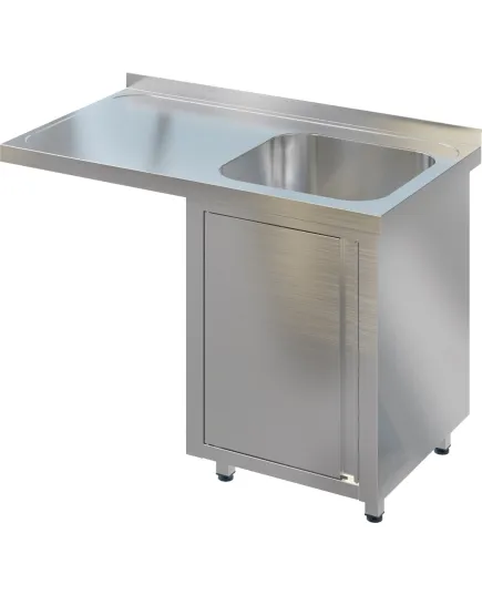 Ванна моечная с рабочей поверхностью RESTOINOX ВМЦЗРК/1-12/7-БП крыло под посудомойку слева