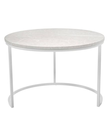 Набор кофейных столиков Tango бежевый мрамор с белыми ножками, 2шт, изображение 5