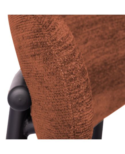 Стул полубарный Lucas 2 терракотовый шенилл с чёрными ножками, изображение 7