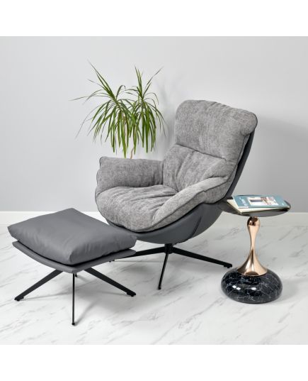 Кресло HUG тёмно-серый, экокожа, шенилл, изображение 21