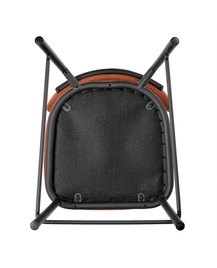 Стул полубарный Lucas 2 терракотовый шенилл с чёрными ножками, изображение 10