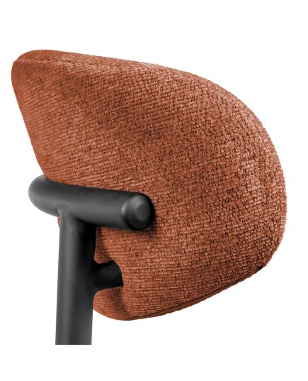 Стул полубарный Lucas 2 терракотовый шенилл с чёрными ножками, изображение 6