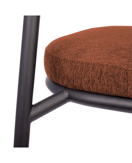 Стул полубарный Lucas 2 терракотовый шенилл с чёрными ножками, изображение 8
