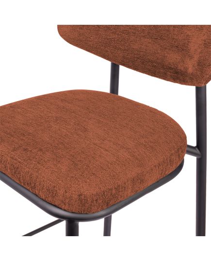 Стул полубарный Lucas 2 терракотовый шенилл с чёрными ножками, изображение 5