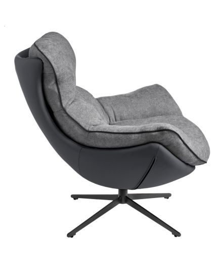 Кресло HUG тёмно-серый, экокожа, шенилл, изображение 5