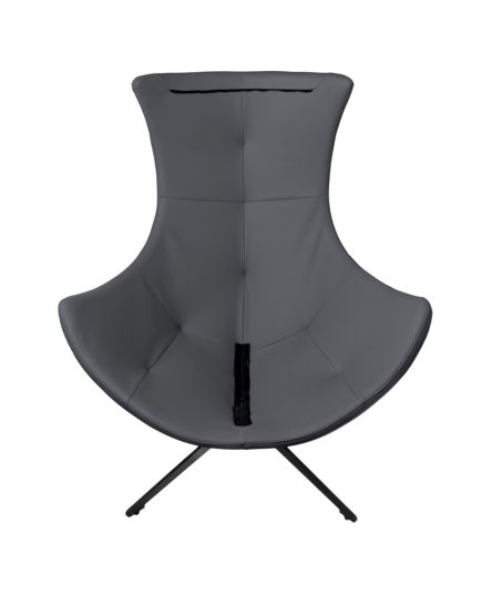 Кресло HUG тёмно-серый, экокожа, шенилл, изображение 12