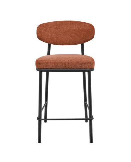 Стул полубарный Lucas 2 терракотовый шенилл с чёрными ножками