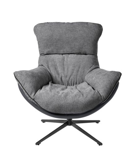 Кресло HUG тёмно-серый, экокожа, шенилл, изображение 4