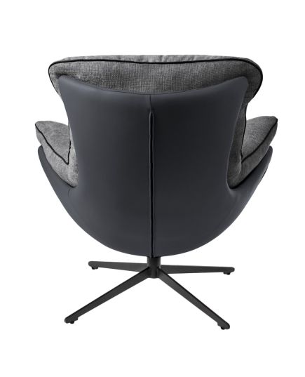 Кресло HUG тёмно-серый, экокожа, шенилл, изображение 6