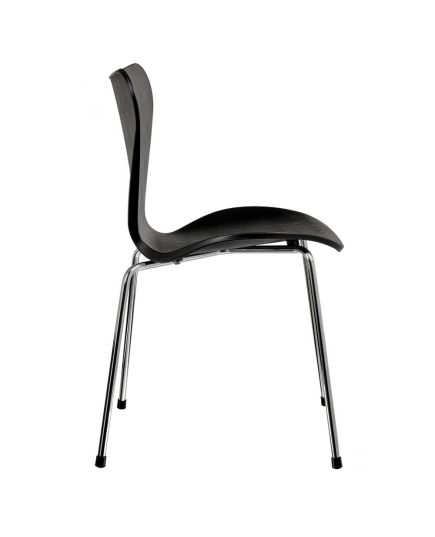 Комплект из 4-х стульев Seven Style чёрный с хромированными ножками, изображение 3