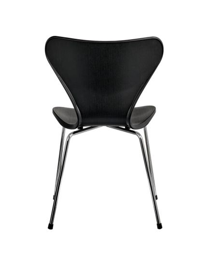 Комплект из 4-х стульев Seven Style чёрный с хромированными ножками, изображение 5