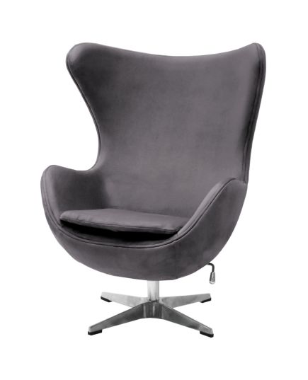 Кресло EGG STYLE CHAIR тёмно-серый, искусственная замша, изображение 3