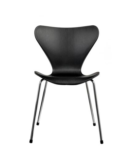 Комплект из 4-х стульев Seven Style чёрный с хромированными ножками, изображение 4