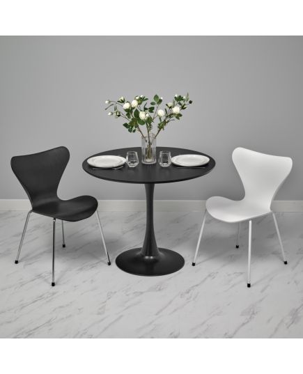 Комплект из 4-х стульев Seven Style чёрный с хромированными ножками, изображение 13