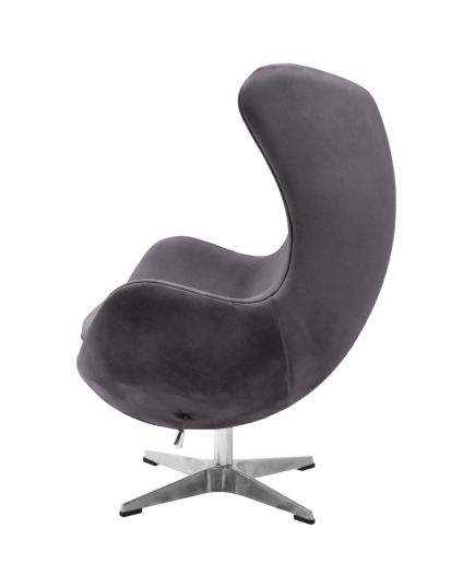 Кресло EGG STYLE CHAIR тёмно-серый, искусственная замша, изображение 4