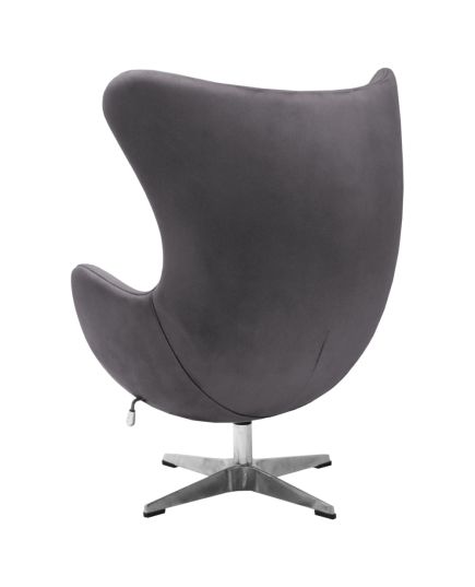 Кресло EGG STYLE CHAIR тёмно-серый, искусственная замша, изображение 5