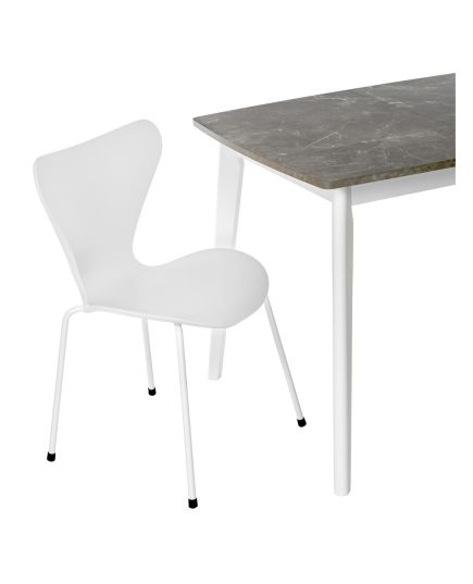 Комплект из 4-х стульев Seven Style белый с белыми ножками, изображение 7