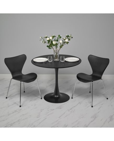 Комплект из 4-х стульев Seven Style чёрный с хромированными ножками, изображение 14