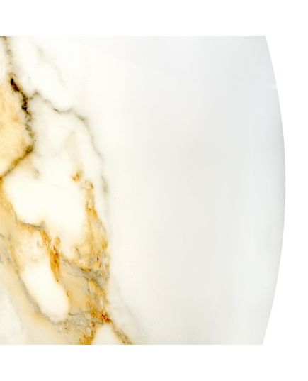 Стол Aura D110, керамогранит Calacatte gold мрамор, чёрный, изображение 5