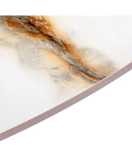 Стол Aura D110, керамогранит Calacatte gold мрамор, чёрный, изображение 4