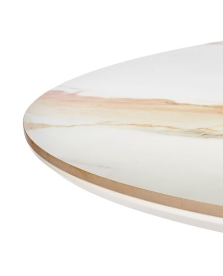 Стол Aura D110, керамогранит Calacatte gold мрамор, чёрный, изображение 3