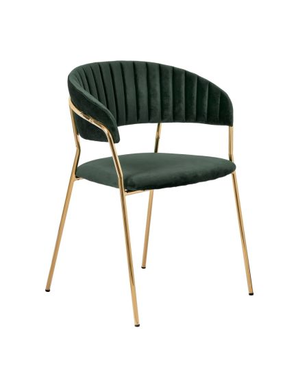 Комплект из 2-х стульев Turin зеленый, золотые ножки, изображение 2