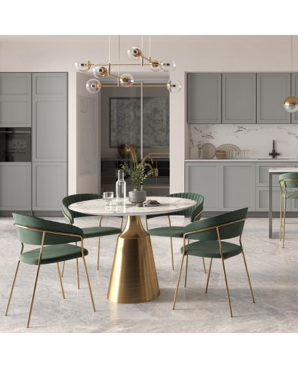 Комплект из 2-х стульев Turin зеленый, золотые ножки, изображение 10